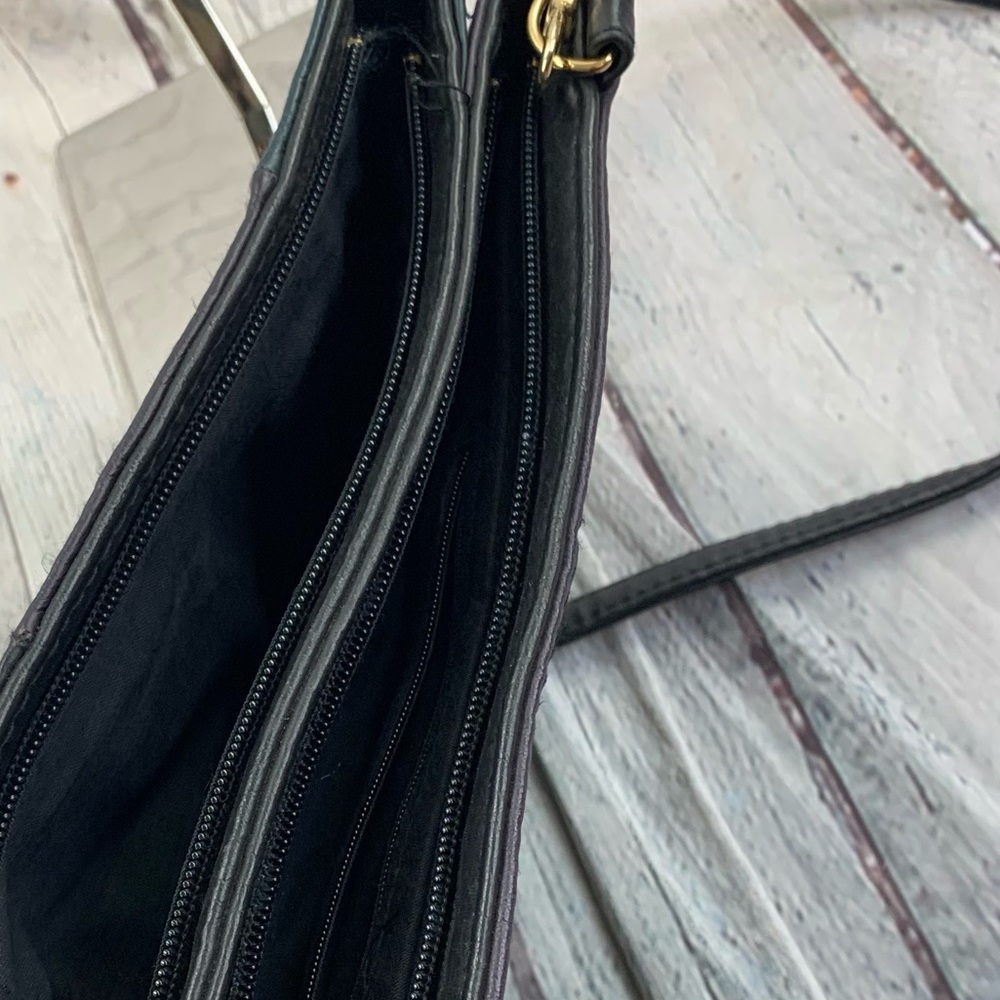 Vintage Leather Patchwork Design Crossbody Purse - image 6